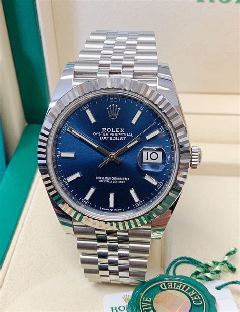 used rolex datejust 41 blue dial|rolex datejust 41mm price.